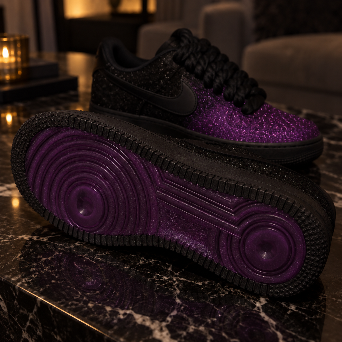 AF1 Custom Black Ember — Burnt Orange